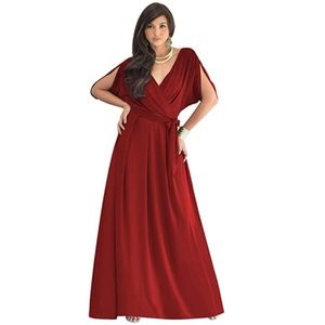KOH KOH Plus Size Formal Short Sleeve Dress
